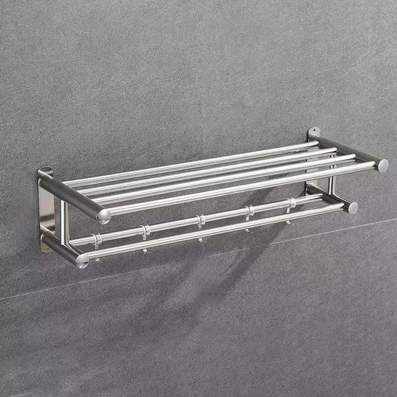 6-Piece Stainless Steel Modern Bathroom Accessory as Individual or as a Set Silver Clearhalo 'Bathroom Hardware Sets' 'Bathroom Hardware' 'Bathroom Remodel & Bathroom Fixtures' 'bathroom_hardware_sets' 'Home Improvement' 'home_improvement' 'home_improvement_bathroom_hardware_sets' 6876597