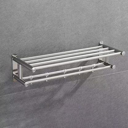 6-Piece Stainless Steel Modern Bathroom Accessory as Individual or as a Set Silver Clearhalo 'Bathroom Hardware Sets' 'Bathroom Hardware' 'Bathroom Remodel & Bathroom Fixtures' 'bathroom_hardware_sets' 'Home Improvement' 'home_improvement' 'home_improvement_bathroom_hardware_sets' 6876597