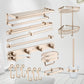 Golden Modern Bathroom Accessory Set Polished Brass Bath Shelf/Towel Bar/Robe Hooks Clearhalo 'Bathroom Hardware Sets' 'Bathroom Hardware' 'Bathroom Remodel & Bathroom Fixtures' 'bathroom_hardware_sets' 'Home Improvement' 'home_improvement' 'home_improvement_bathroom_hardware_sets' 6876743