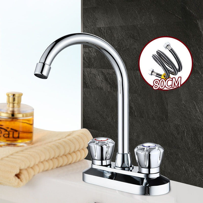 High-Arc Brass Bathroom Faucet Double Handle Vessel Sink Faucet Clearhalo 'Bathroom Remodel & Bathroom Fixtures' 'Bathroom Sink Faucets' 'Bathroom Sinks & Faucet Components' 'bathroom_sink_faucets' 'Home Improvement' 'home_improvement' 'home_improvement_bathroom_sink_faucets' 6878867