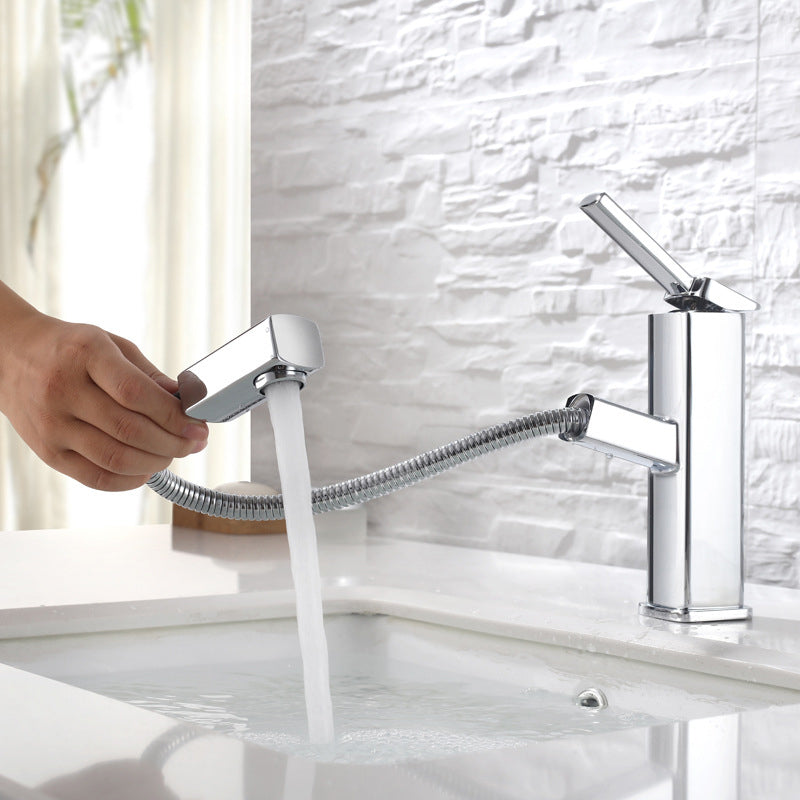 Glam Style Faucet Single Handle Centerset Faucet with Swivel Spout Chrome 7" Clearhalo 'Bathroom Remodel & Bathroom Fixtures' 'Bathroom Sink Faucets' 'Bathroom Sinks & Faucet Components' 'bathroom_sink_faucets' 'Home Improvement' 'home_improvement' 'home_improvement_bathroom_sink_faucets' 6881006
