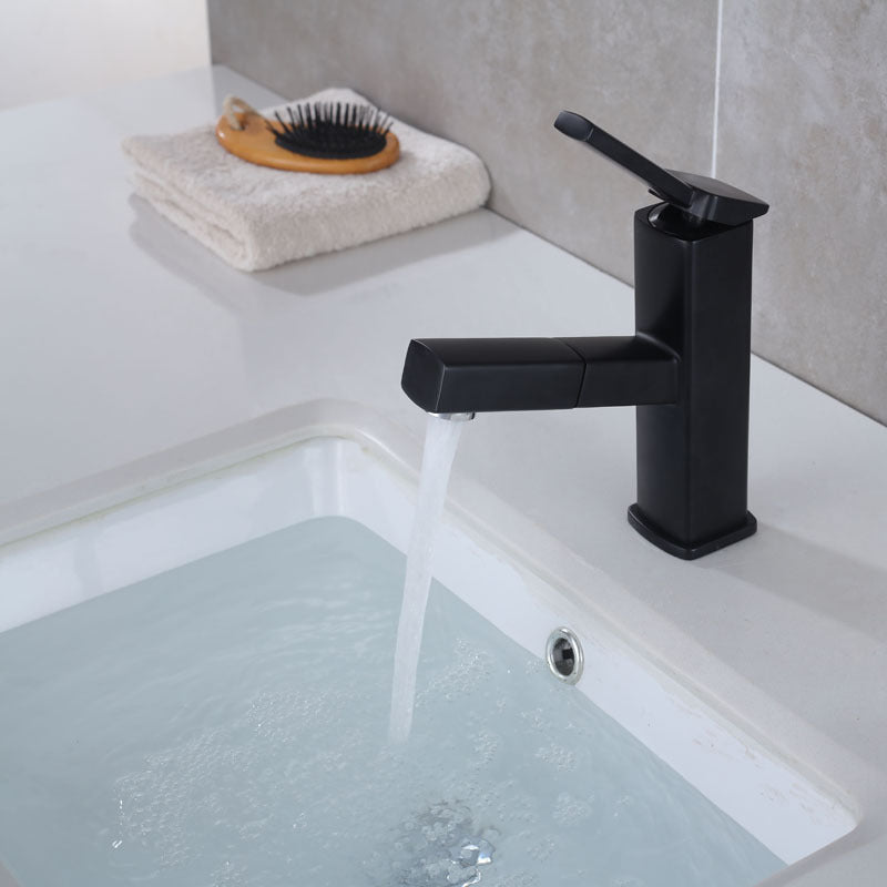 Glam Style Faucet Single Handle Centerset Faucet with Swivel Spout Clearhalo 'Bathroom Remodel & Bathroom Fixtures' 'Bathroom Sink Faucets' 'Bathroom Sinks & Faucet Components' 'bathroom_sink_faucets' 'Home Improvement' 'home_improvement' 'home_improvement_bathroom_sink_faucets' 6881007