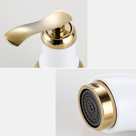 Modern Vessel Faucet Metal Lever Handles Low Arc Vessel Faucet for Home Clearhalo 'Bathroom Remodel & Bathroom Fixtures' 'Bathroom Sink Faucets' 'Bathroom Sinks & Faucet Components' 'bathroom_sink_faucets' 'Home Improvement' 'home_improvement' 'home_improvement_bathroom_sink_faucets' 6881099