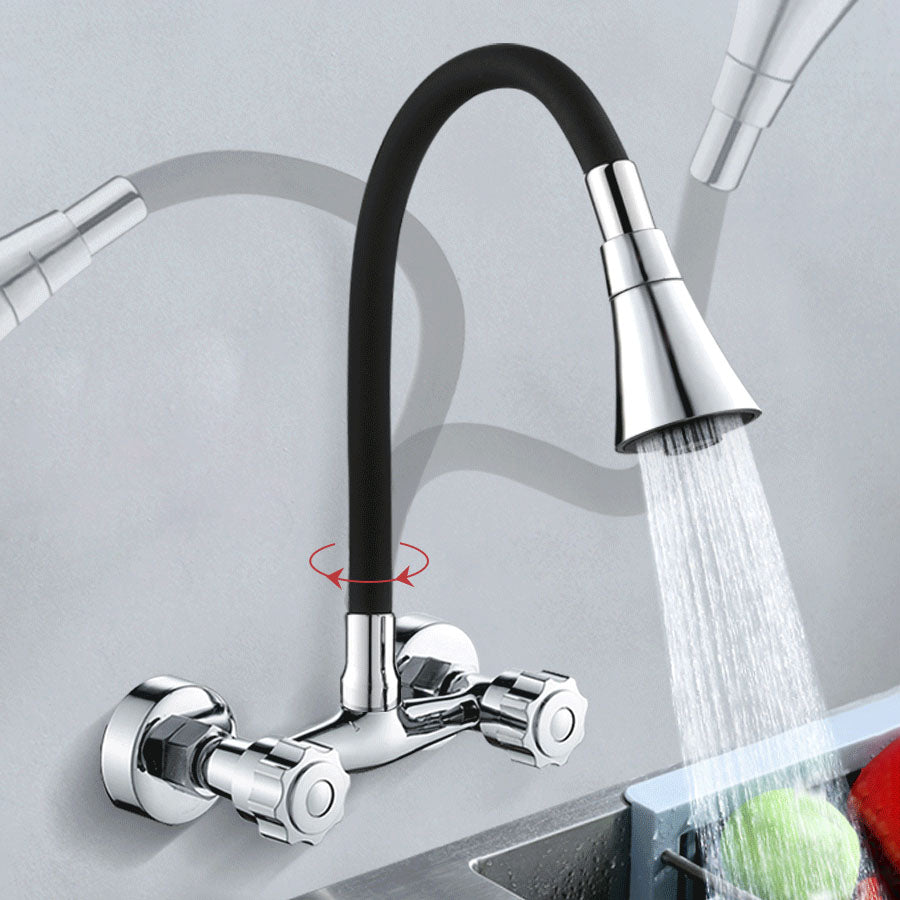 Contemporary Two Handles Kitchen Faucet Pull Down Bar Faucet Clearhalo 'Home Improvement' 'home_improvement' 'home_improvement_kitchen_faucets' 'Kitchen Faucets' 'Kitchen Remodel & Kitchen Fixtures' 'Kitchen Sinks & Faucet Components' 'kitchen_faucets' 6881108