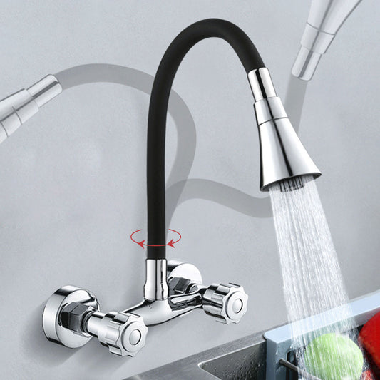 Contemporary Two Handles Kitchen Faucet Pull Down Bar Faucet Clearhalo 'Home Improvement' 'home_improvement' 'home_improvement_kitchen_faucets' 'Kitchen Faucets' 'Kitchen Remodel & Kitchen Fixtures' 'Kitchen Sinks & Faucet Components' 'kitchen_faucets' 6881108