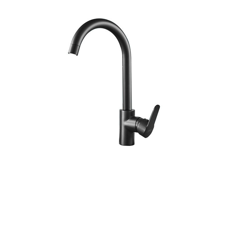 Contemporary Kitchen Bar Faucet Full Copper Swivel Spout No Sensor Black Elbow Outlet Single-mode Water Outlet Clearhalo 'Home Improvement' 'home_improvement' 'home_improvement_kitchen_faucets' 'Kitchen Faucets' 'Kitchen Remodel & Kitchen Fixtures' 'Kitchen Sinks & Faucet Components' 'kitchen_faucets' 6881122