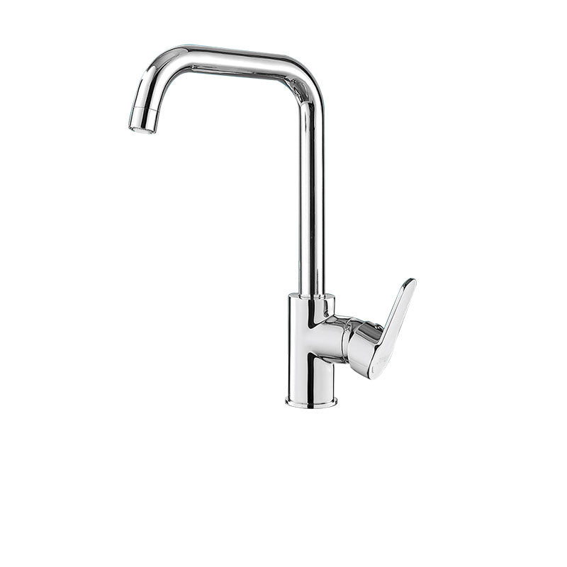 Contemporary Kitchen Bar Faucet Full Copper Swivel Spout No Sensor Silver 7 Shape Single-mode Water Outlet Clearhalo 'Home Improvement' 'home_improvement' 'home_improvement_kitchen_faucets' 'Kitchen Faucets' 'Kitchen Remodel & Kitchen Fixtures' 'Kitchen Sinks & Faucet Components' 'kitchen_faucets' 6881138