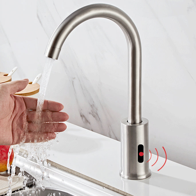 Touchless Sensor Kitchen Sink Faucet Stainless Steel Swivel Spout with ...