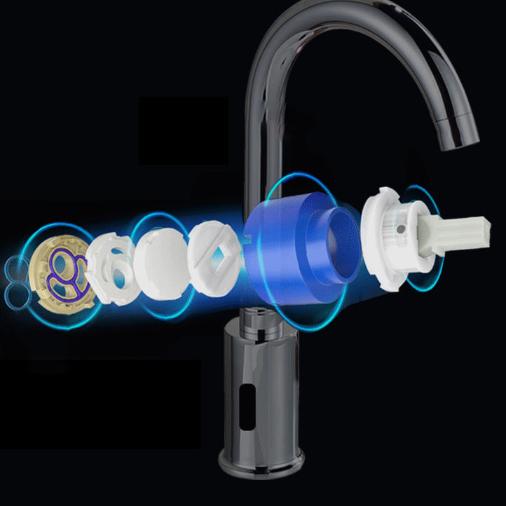 Touchless Sensor Kitchen Sink Faucet Stainless Steel Swivel Spout with Accessories Clearhalo 'Home Improvement' 'home_improvement' 'home_improvement_kitchen_faucets' 'Kitchen Faucets' 'Kitchen Remodel & Kitchen Fixtures' 'Kitchen Sinks & Faucet Components' 'kitchen_faucets' 6881158
