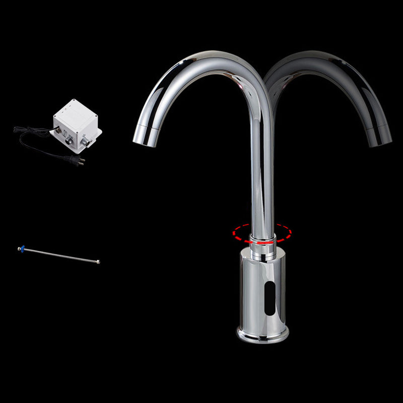 Touchless Sensor Kitchen Sink Faucet Stainless Steel Swivel Spout with Accessories Plug In 1 Supply Line Included Clearhalo 'Home Improvement' 'home_improvement' 'home_improvement_kitchen_faucets' 'Kitchen Faucets' 'Kitchen Remodel & Kitchen Fixtures' 'Kitchen Sinks & Faucet Components' 'kitchen_faucets' 6881160