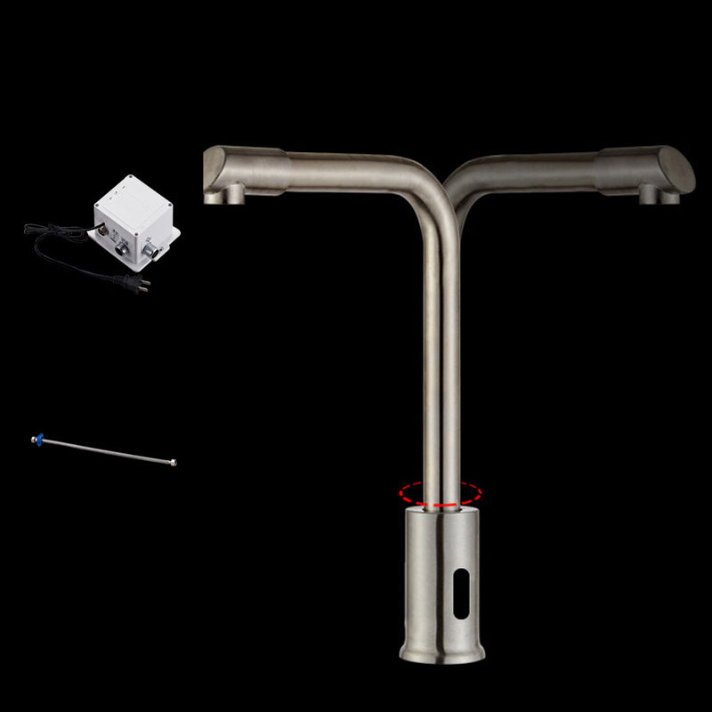 Touchless Sensor Kitchen Sink Faucet Stainless Steel Swivel Spout with Accessories Stainless Steel 304 Plug In 1 Supply Line Included Clearhalo 'Home Improvement' 'home_improvement' 'home_improvement_kitchen_faucets' 'Kitchen Faucets' 'Kitchen Remodel & Kitchen Fixtures' 'Kitchen Sinks & Faucet Components' 'kitchen_faucets' 6881161