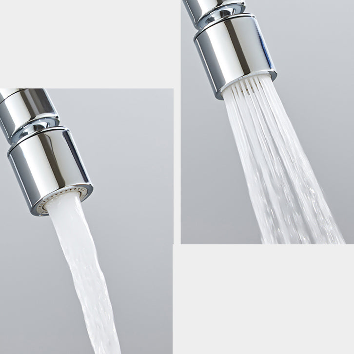 Modern Kitchen Faucet Single Level No Sensor Bar Faucet in Silver Clearhalo 'Home Improvement' 'home_improvement' 'home_improvement_kitchen_faucets' 'Kitchen Faucets' 'Kitchen Remodel & Kitchen Fixtures' 'Kitchen Sinks & Faucet Components' 'kitchen_faucets' 6881177