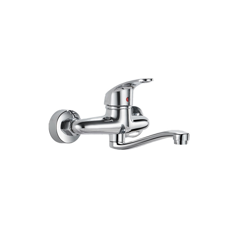 Modern Kitchen Faucet Single Level No Sensor Bar Faucet in Silver Low Position Single-mode Water Outlet Clearhalo 'Home Improvement' 'home_improvement' 'home_improvement_kitchen_faucets' 'Kitchen Faucets' 'Kitchen Remodel & Kitchen Fixtures' 'Kitchen Sinks & Faucet Components' 'kitchen_faucets' 6881178