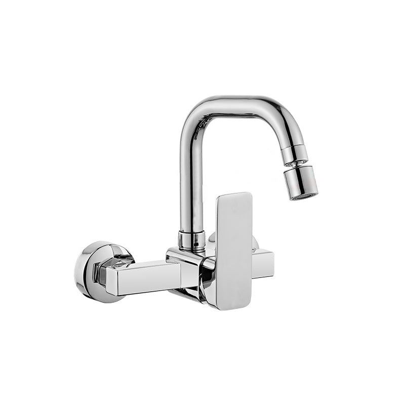 Modern Kitchen Faucet Single Level No Sensor Bar Faucet in Silver Umbrella Pipe Dual-mode Water Outlet Clearhalo 'Home Improvement' 'home_improvement' 'home_improvement_kitchen_faucets' 'Kitchen Faucets' 'Kitchen Remodel & Kitchen Fixtures' 'Kitchen Sinks & Faucet Components' 'kitchen_faucets' 6881181