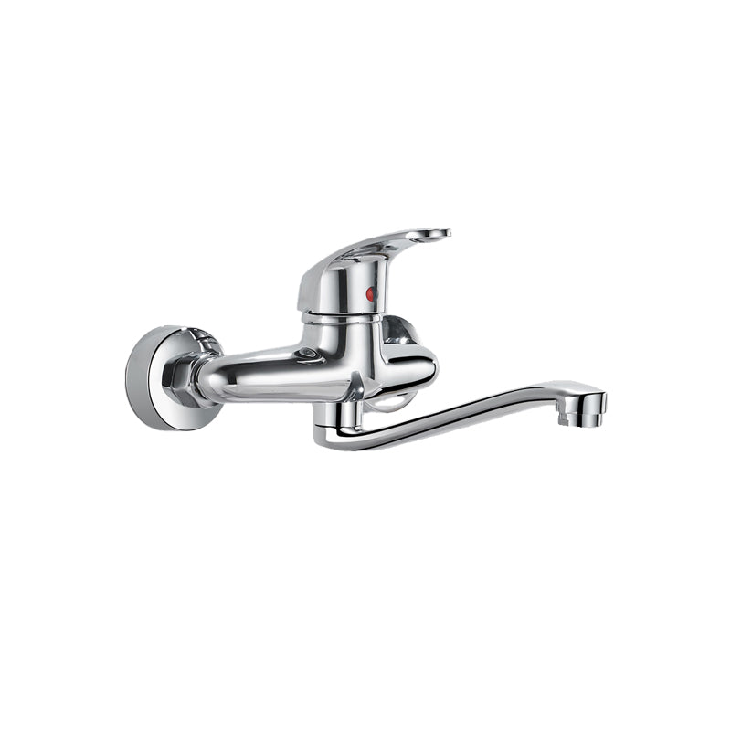 Modern Kitchen Faucet Single Level No Sensor Bar Faucet in Silver Low Radian Single-mode Water Outlet Clearhalo 'Home Improvement' 'home_improvement' 'home_improvement_kitchen_faucets' 'Kitchen Faucets' 'Kitchen Remodel & Kitchen Fixtures' 'Kitchen Sinks & Faucet Components' 'kitchen_faucets' 6881185