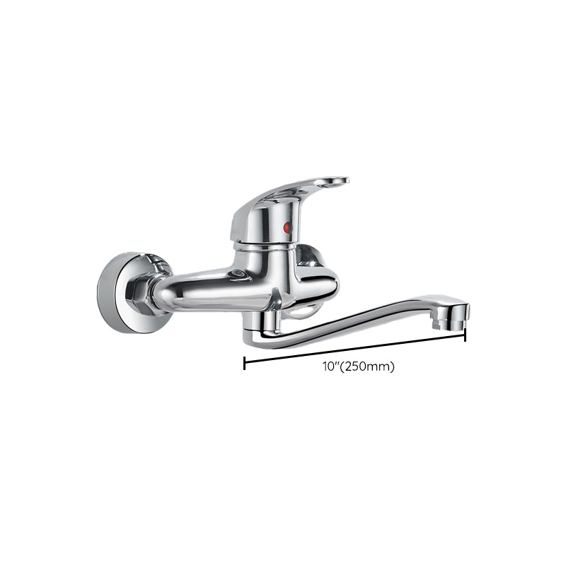 Modern Kitchen Faucet Single Level No Sensor Bar Faucet in Silver Clearhalo 'Home Improvement' 'home_improvement' 'home_improvement_kitchen_faucets' 'Kitchen Faucets' 'Kitchen Remodel & Kitchen Fixtures' 'Kitchen Sinks & Faucet Components' 'kitchen_faucets' 6881189