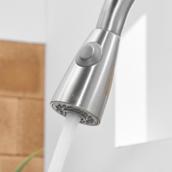 Modern Kitchen Sink Pull out Faucet Rod Handle Stainless Steel Sink Clearhalo 'Home Improvement' 'home_improvement' 'home_improvement_kitchen_sinks' 'Kitchen Remodel & Kitchen Fixtures' 'Kitchen Sinks & Faucet Components' 'Kitchen Sinks' 'kitchen_sinks' 6881213