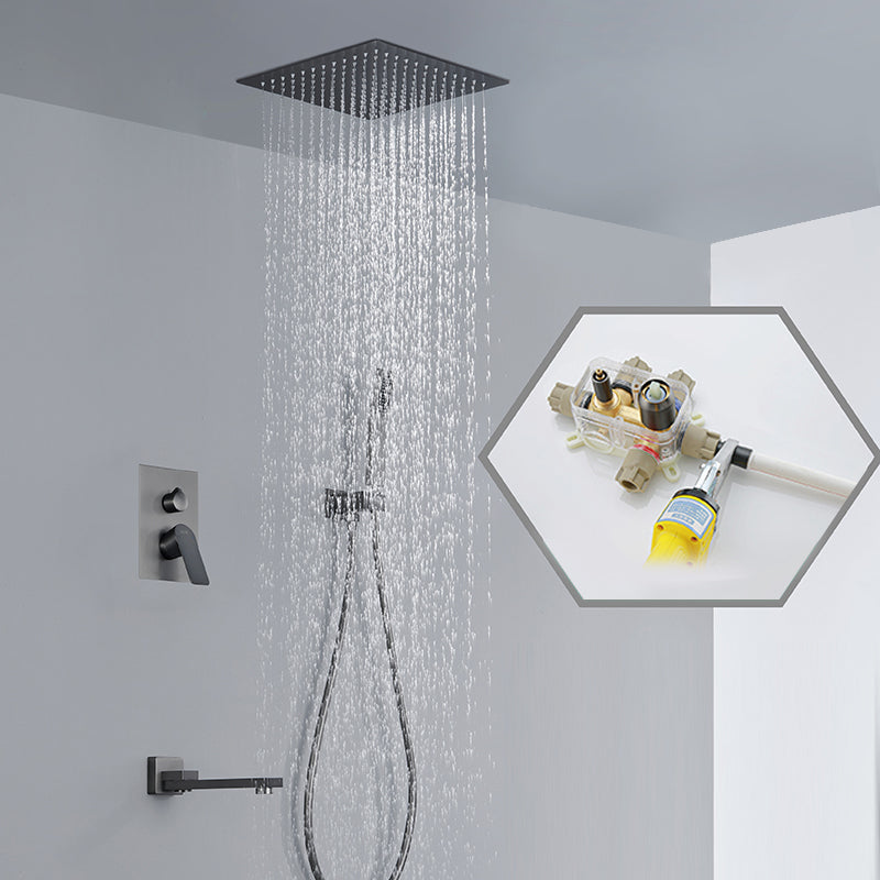 Modern Shower System Brass Temperature Control Ceiling Mounted Shower Faucet Clearhalo 'Bathroom Remodel & Bathroom Fixtures' 'Home Improvement' 'home_improvement' 'home_improvement_shower_faucets' 'Shower Faucets & Systems' 'shower_faucets' 'Showers & Bathtubs Plumbing' 'Showers & Bathtubs' 6881261