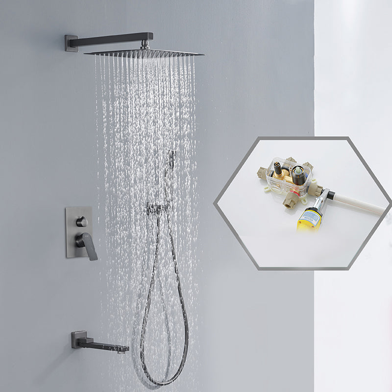 Modern Shower System Brass Temperature Control Ceiling Mounted Shower Faucet Clearhalo 'Bathroom Remodel & Bathroom Fixtures' 'Home Improvement' 'home_improvement' 'home_improvement_shower_faucets' 'Shower Faucets & Systems' 'shower_faucets' 'Showers & Bathtubs Plumbing' 'Showers & Bathtubs' 6881264