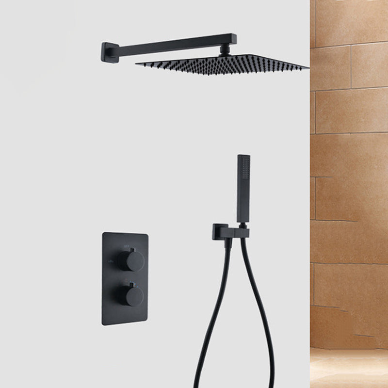 All-copper Shower Set into The Wall Pressurized Shower with Constant Temperature Concealed Black Thermostatic Clearhalo 'Bathroom Remodel & Bathroom Fixtures' 'Home Improvement' 'home_improvement' 'home_improvement_shower_faucets' 'Shower Faucets & Systems' 'shower_faucets' 'Showers & Bathtubs Plumbing' 'Showers & Bathtubs' 6881358