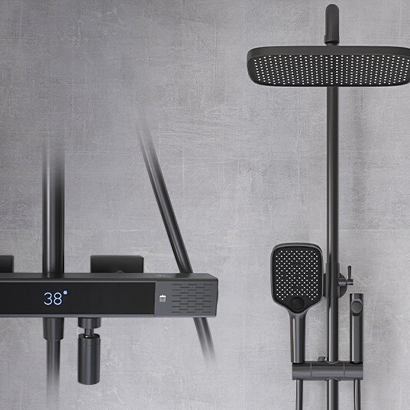 Contemporary Style Brass Shower Faucet with Hand Shower Wall Mounted Shower Combo Clearhalo 'Bathroom Remodel & Bathroom Fixtures' 'Home Improvement' 'home_improvement' 'home_improvement_shower_faucets' 'Shower Faucets & Systems' 'shower_faucets' 'Showers & Bathtubs Plumbing' 'Showers & Bathtubs' 6881373