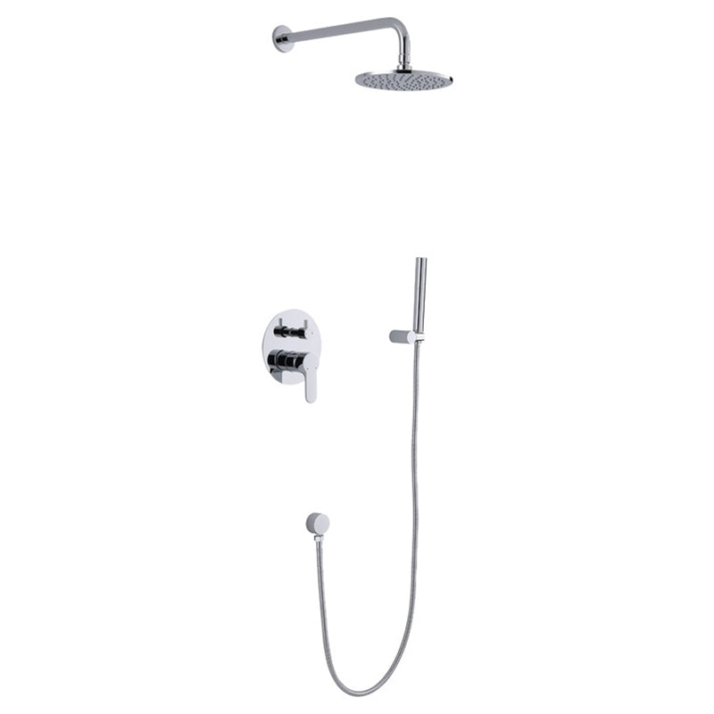 In-wall Shower Full Set Embedded Shower Top Nozzle Concealed Booster Shower Set Silver 8"L x 8"W Clearhalo 'Bathroom Remodel & Bathroom Fixtures' 'Home Improvement' 'home_improvement' 'home_improvement_shower_faucets' 'Shower Faucets & Systems' 'shower_faucets' 'Showers & Bathtubs Plumbing' 'Showers & Bathtubs' 6881389