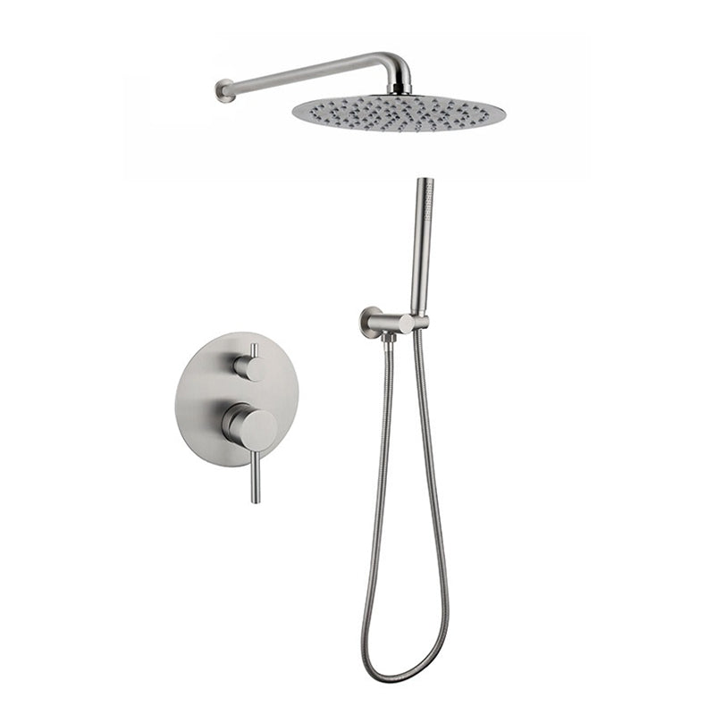 In-wall Shower Full Set Embedded Shower Top Nozzle Concealed Booster Shower Set Grey Clearhalo 'Bathroom Remodel & Bathroom Fixtures' 'Home Improvement' 'home_improvement' 'home_improvement_shower_faucets' 'Shower Faucets & Systems' 'shower_faucets' 'Showers & Bathtubs Plumbing' 'Showers & Bathtubs' 6881390
