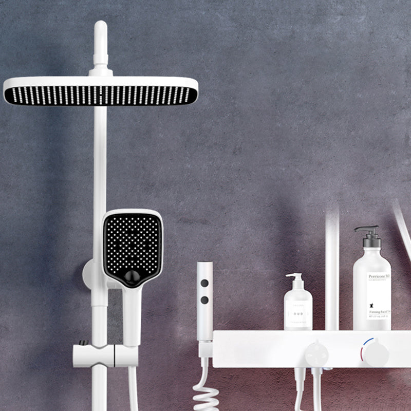 Modern Shower Trim Handheld Shower Head Wall Mounted Rain Shower Head Shower Trim White Square Digital Display Not Included Clearhalo 'Bathroom Remodel & Bathroom Fixtures' 'Home Improvement' 'home_improvement' 'home_improvement_shower_faucets' 'Shower Faucets & Systems' 'shower_faucets' 'Showers & Bathtubs Plumbing' 'Showers & Bathtubs' 6881411