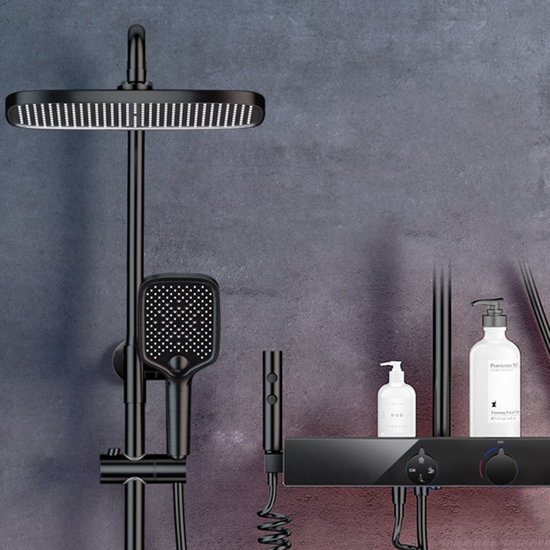 Modern Shower Trim Handheld Shower Head Wall Mounted Rain Shower Head Shower Trim Black Square Digital Display Not Included Clearhalo 'Bathroom Remodel & Bathroom Fixtures' 'Home Improvement' 'home_improvement' 'home_improvement_shower_faucets' 'Shower Faucets & Systems' 'shower_faucets' 'Showers & Bathtubs Plumbing' 'Showers & Bathtubs' 6881413