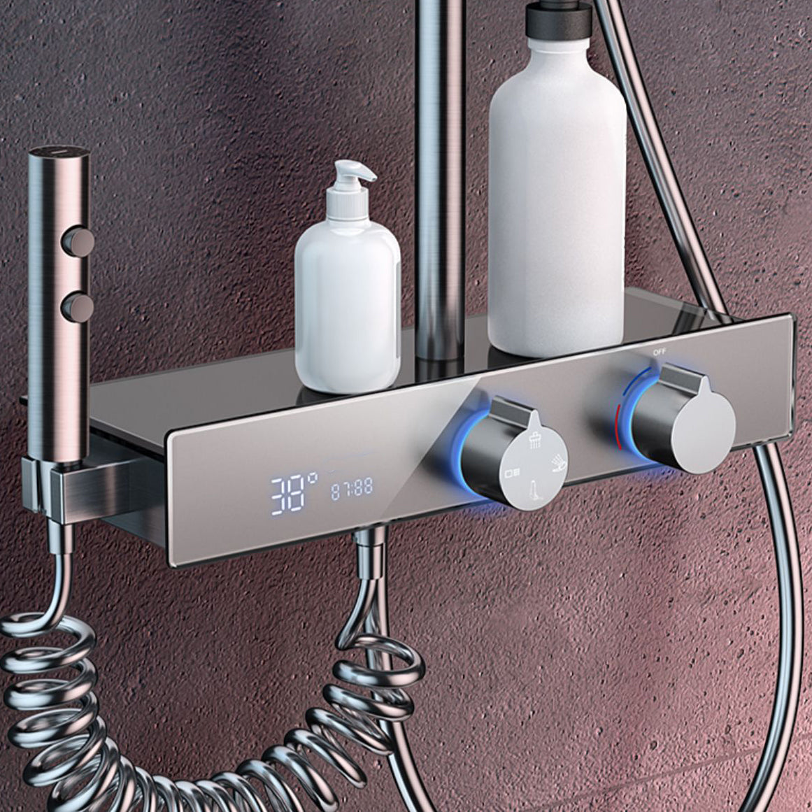 Modern Shower Trim Handheld Shower Head Wall Mounted Rain Shower Head Shower Trim Clearhalo 'Bathroom Remodel & Bathroom Fixtures' 'Home Improvement' 'home_improvement' 'home_improvement_shower_faucets' 'Shower Faucets & Systems' 'shower_faucets' 'Showers & Bathtubs Plumbing' 'Showers & Bathtubs' 6881420