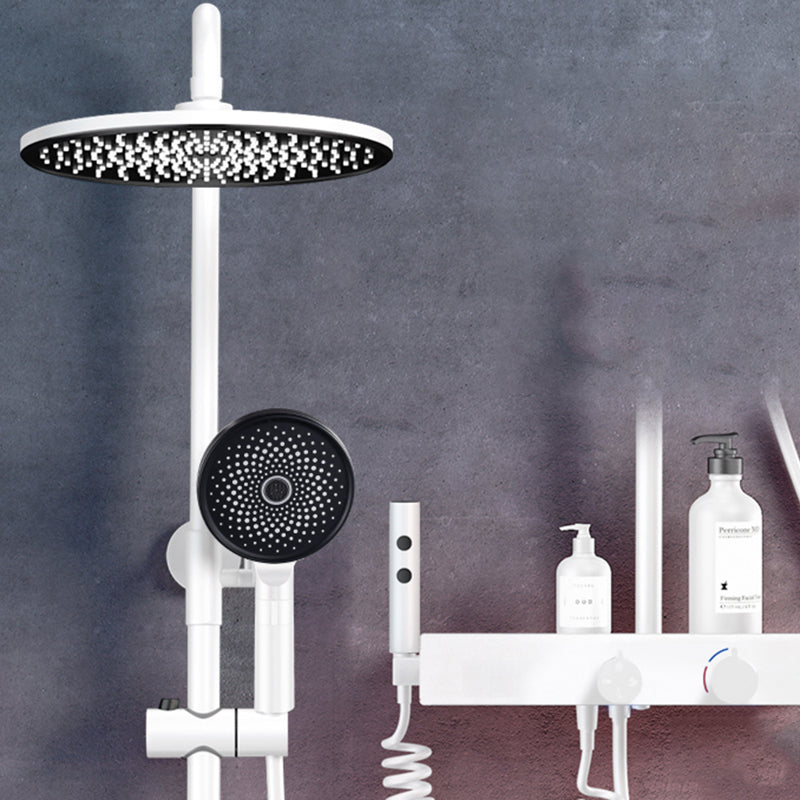 Modern Shower Trim Handheld Shower Head Wall Mounted Rain Shower Head Shower Trim White Round Digital Display Not Included Clearhalo 'Bathroom Remodel & Bathroom Fixtures' 'Home Improvement' 'home_improvement' 'home_improvement_shower_faucets' 'Shower Faucets & Systems' 'shower_faucets' 'Showers & Bathtubs Plumbing' 'Showers & Bathtubs' 6881423