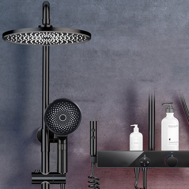 Modern Shower Trim Handheld Shower Head Wall Mounted Rain Shower Head Shower Trim Black Round Digital Display Not Included Clearhalo 'Bathroom Remodel & Bathroom Fixtures' 'Home Improvement' 'home_improvement' 'home_improvement_shower_faucets' 'Shower Faucets & Systems' 'shower_faucets' 'Showers & Bathtubs Plumbing' 'Showers & Bathtubs' 6881424