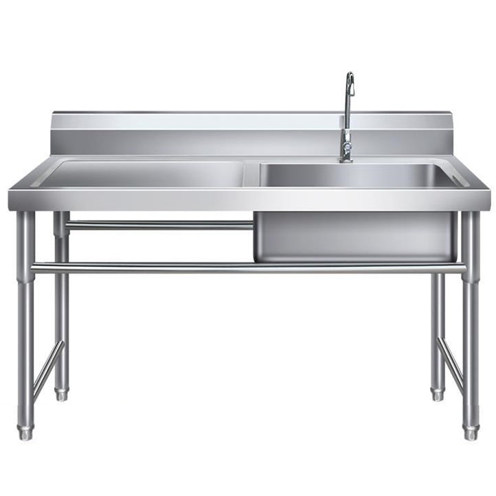 Contemporary Stainless Steel Sink with Strainer Drop-In Kitchen Sink Clearhalo 'Home Improvement' 'home_improvement' 'home_improvement_kitchen_sinks' 'Kitchen Remodel & Kitchen Fixtures' 'Kitchen Sinks & Faucet Components' 'Kitchen Sinks' 'kitchen_sinks' 6881432