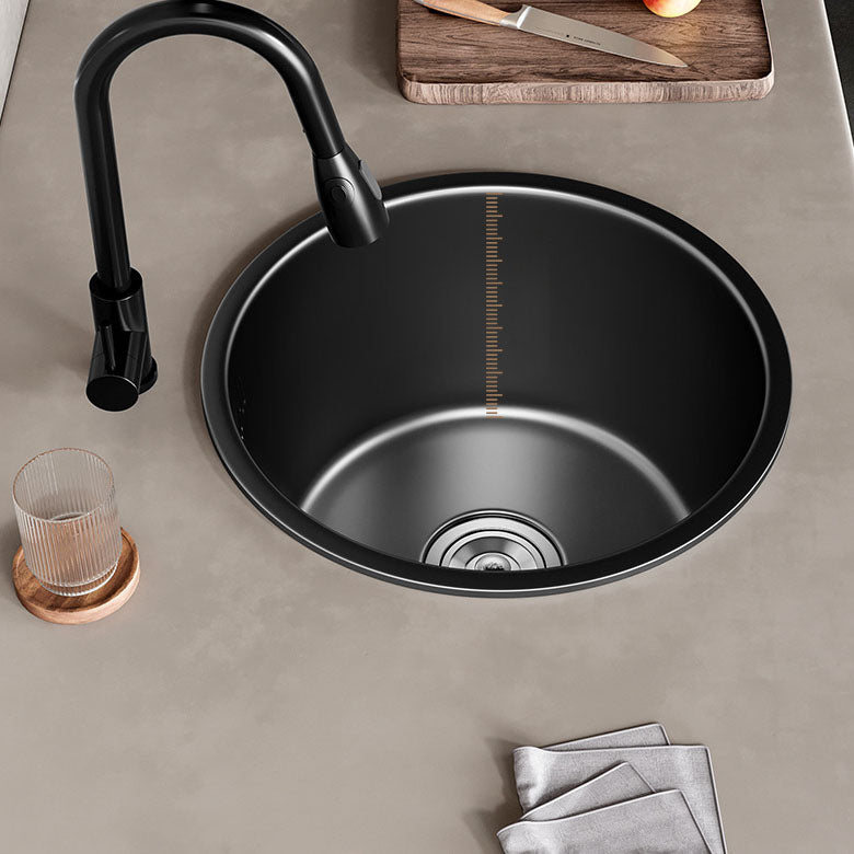 Contemporary Style Round Kitchen Sink Stainless Steel Kitchen Sink Clearhalo 'Home Improvement' 'home_improvement' 'home_improvement_kitchen_sinks' 'Kitchen Remodel & Kitchen Fixtures' 'Kitchen Sinks & Faucet Components' 'Kitchen Sinks' 'kitchen_sinks' 6881451