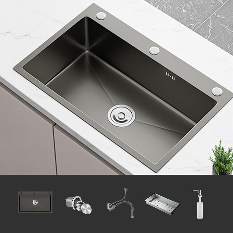 Stainless Steel Kitchen Sink 3 Holes Drop-In Noise-cancelling Design Kitchen Sink 24"L x 18"W x 8"H Sink Only None Clearhalo 'Home Improvement' 'home_improvement' 'home_improvement_kitchen_sinks' 'Kitchen Remodel & Kitchen Fixtures' 'Kitchen Sinks & Faucet Components' 'Kitchen Sinks' 'kitchen_sinks' 6881482