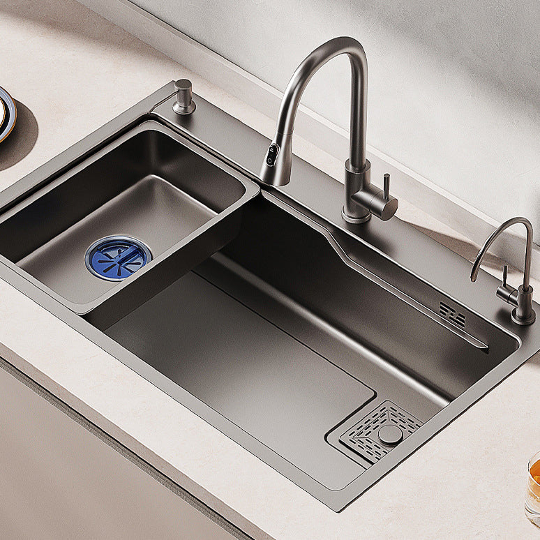 Stainless Steel Kitchen Sink 3 Holes Drop-In Noise-cancelling Design Kitchen Sink Clearhalo 'Home Improvement' 'home_improvement' 'home_improvement_kitchen_sinks' 'Kitchen Remodel & Kitchen Fixtures' 'Kitchen Sinks & Faucet Components' 'Kitchen Sinks' 'kitchen_sinks' 6881485