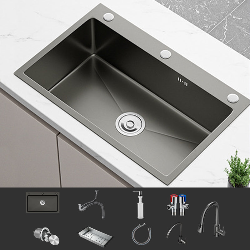 Stainless Steel Kitchen Sink 3 Holes Drop-In Noise-cancelling Design Kitchen Sink 24"L x 18"W x 8"H Sink with Faucet Double Tap for Water Purification Clearhalo 'Home Improvement' 'home_improvement' 'home_improvement_kitchen_sinks' 'Kitchen Remodel & Kitchen Fixtures' 'Kitchen Sinks & Faucet Components' 'Kitchen Sinks' 'kitchen_sinks' 6881489