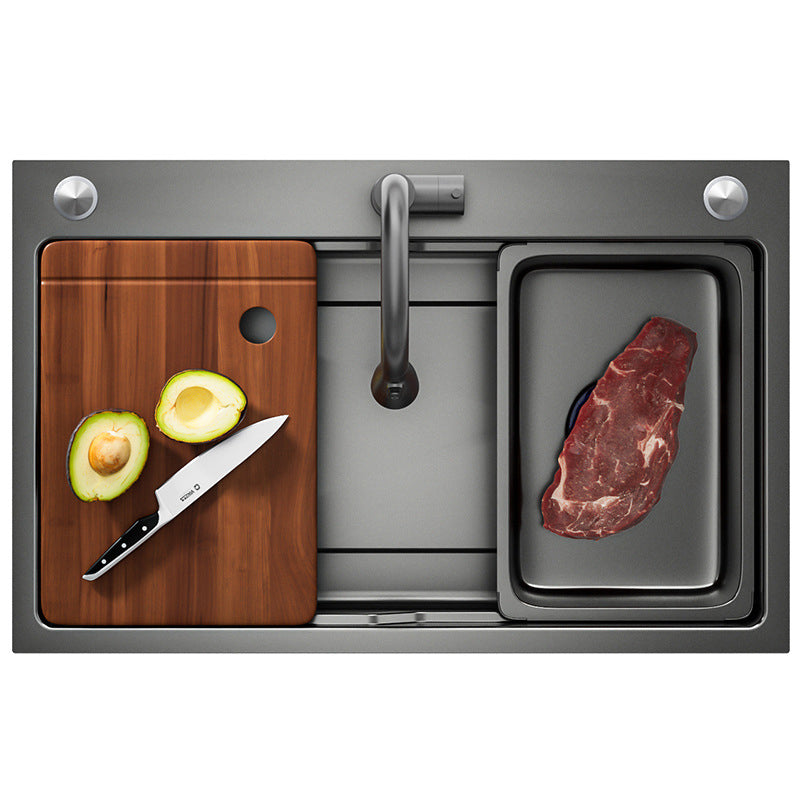 Stainless Steel Kitchen Sink 3 Holes Drop-In Noise-cancelling Design Kitchen Sink Clearhalo 'Home Improvement' 'home_improvement' 'home_improvement_kitchen_sinks' 'Kitchen Remodel & Kitchen Fixtures' 'Kitchen Sinks & Faucet Components' 'Kitchen Sinks' 'kitchen_sinks' 6881490