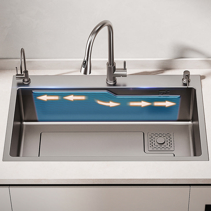 Stainless Steel Kitchen Sink 3 Holes Drop-In Noise-cancelling Design Kitchen Sink Clearhalo 'Home Improvement' 'home_improvement' 'home_improvement_kitchen_sinks' 'Kitchen Remodel & Kitchen Fixtures' 'Kitchen Sinks & Faucet Components' 'Kitchen Sinks' 'kitchen_sinks' 6881492