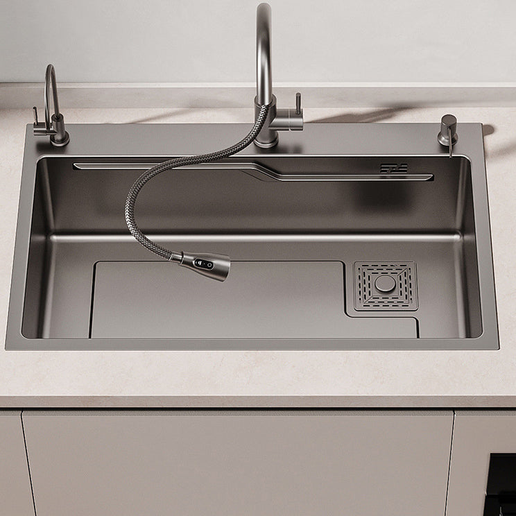 Stainless Steel Kitchen Sink 3 Holes Drop-In Noise-cancelling Design Kitchen Sink Clearhalo 'Home Improvement' 'home_improvement' 'home_improvement_kitchen_sinks' 'Kitchen Remodel & Kitchen Fixtures' 'Kitchen Sinks & Faucet Components' 'Kitchen Sinks' 'kitchen_sinks' 6881498