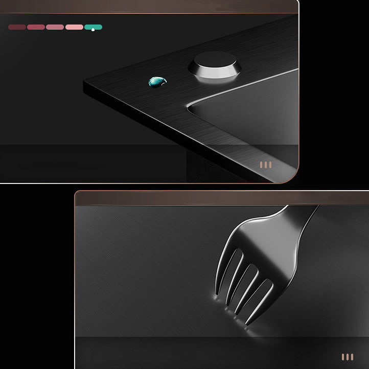 Stainless Steel Kitchen Sink Drop-In Install Kitchen Sink in Black Clearhalo 'Home Improvement' 'home_improvement' 'home_improvement_kitchen_sinks' 'Kitchen Remodel & Kitchen Fixtures' 'Kitchen Sinks & Faucet Components' 'Kitchen Sinks' 'kitchen_sinks' 6881517