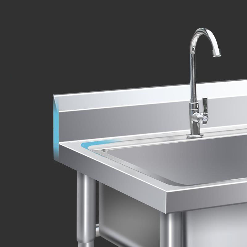 Classic Triple Bowl Sink Solid Color Stainless Steel Kitchen Sink with Faucets Clearhalo 'Home Improvement' 'home_improvement' 'home_improvement_kitchen_sinks' 'Kitchen Remodel & Kitchen Fixtures' 'Kitchen Sinks & Faucet Components' 'Kitchen Sinks' 'kitchen_sinks' 6881531