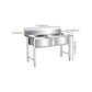 Classic Triple Bowl Sink Solid Color Stainless Steel Kitchen Sink with Faucets Clearhalo 'Home Improvement' 'home_improvement' 'home_improvement_kitchen_sinks' 'Kitchen Remodel & Kitchen Fixtures' 'Kitchen Sinks & Faucet Components' 'Kitchen Sinks' 'kitchen_sinks' 6881545