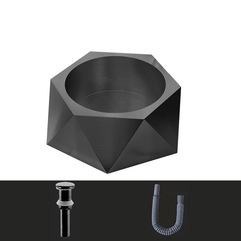 Modern Vessel Sink Metal Specialty with Pop-Up Drain Vessel Lavatory Sink Black Unavailiable Sink Clearhalo 'Bathroom Remodel & Bathroom Fixtures' 'Bathroom Sinks & Faucet Components' 'Bathroom Sinks' 'bathroom_sink' 'Home Improvement' 'home_improvement' 'home_improvement_bathroom_sink' 6881563