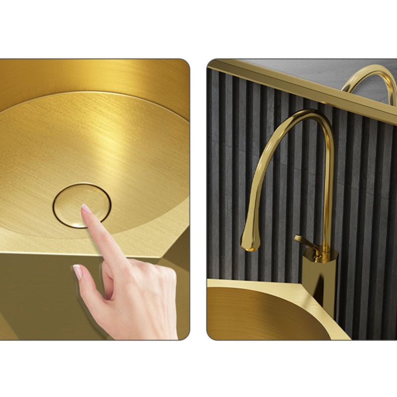 Modern Vessel Sink Metal Specialty with Pop-Up Drain Vessel Lavatory Sink Clearhalo 'Bathroom Remodel & Bathroom Fixtures' 'Bathroom Sinks & Faucet Components' 'Bathroom Sinks' 'bathroom_sink' 'Home Improvement' 'home_improvement' 'home_improvement_bathroom_sink' 6881578