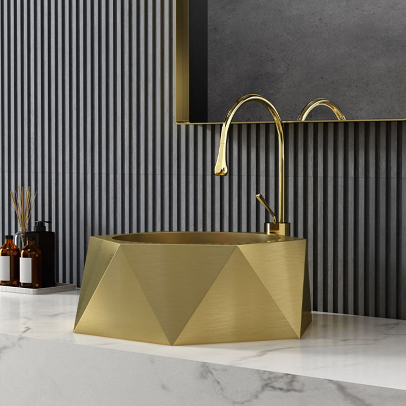 Modern Vessel Sink Metal Specialty with Pop-Up Drain Vessel Lavatory Sink Clearhalo 'Bathroom Remodel & Bathroom Fixtures' 'Bathroom Sinks & Faucet Components' 'Bathroom Sinks' 'bathroom_sink' 'Home Improvement' 'home_improvement' 'home_improvement_bathroom_sink' 6881580