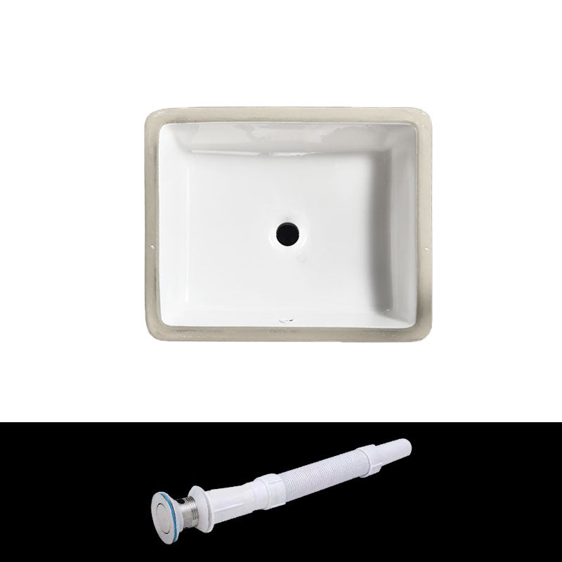 Contemporary Wash Stand Ceramic Metal Undermount Bathroom Sink 22"L x 16"W x 7"H Clearhalo 'Bathroom Remodel & Bathroom Fixtures' 'Bathroom Sinks & Faucet Components' 'Bathroom Sinks' 'bathroom_sink' 'Home Improvement' 'home_improvement' 'home_improvement_bathroom_sink' 6881601