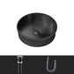 Contemporary Round Wash Stand Ceramic Metal Undermount Bathroom Sink Black Unavailiable Sink Clearhalo 'Bathroom Remodel & Bathroom Fixtures' 'Bathroom Sinks & Faucet Components' 'Bathroom Sinks' 'bathroom_sink' 'Home Improvement' 'home_improvement' 'home_improvement_bathroom_sink' 6881675