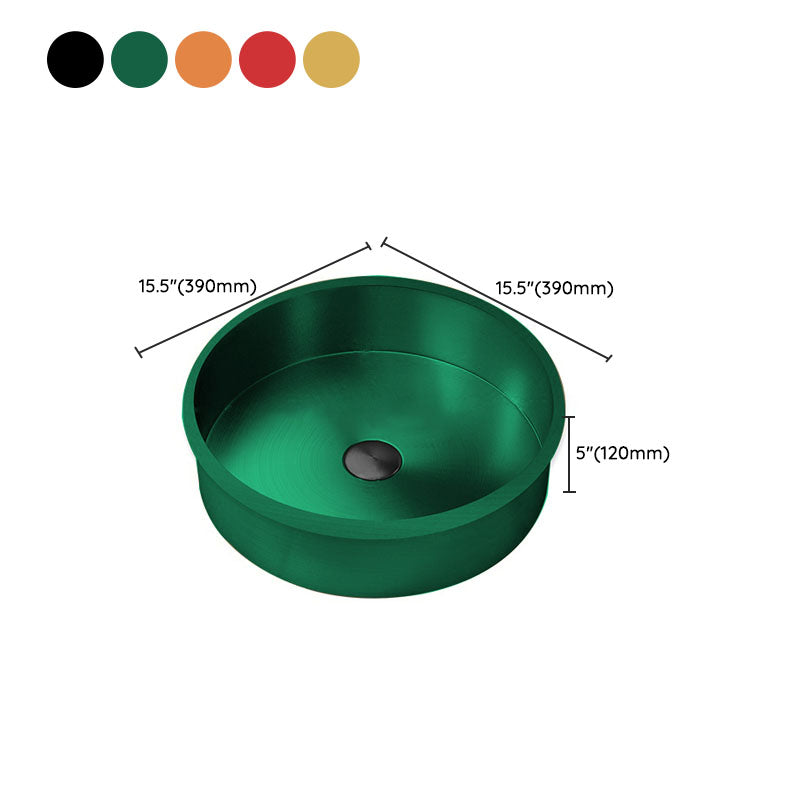 Contemporary Round Wash Stand Ceramic Metal Undermount Bathroom Sink Clearhalo 'Bathroom Remodel & Bathroom Fixtures' 'Bathroom Sinks & Faucet Components' 'Bathroom Sinks' 'bathroom_sink' 'Home Improvement' 'home_improvement' 'home_improvement_bathroom_sink' 6881706