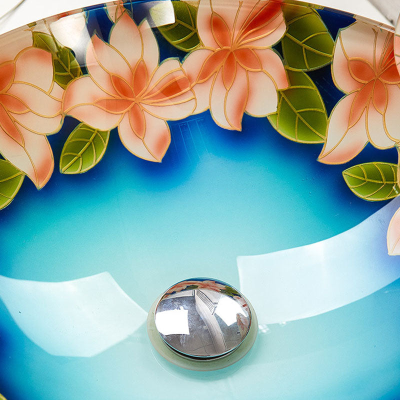 Tempered Glass Bathroom Sink Contemporary Trough Bathroom Sink with Round Shape Clearhalo 'Bathroom Remodel & Bathroom Fixtures' 'Bathroom Sinks & Faucet Components' 'Bathroom Sinks' 'bathroom_sink' 'Home Improvement' 'home_improvement' 'home_improvement_bathroom_sink' 6881712